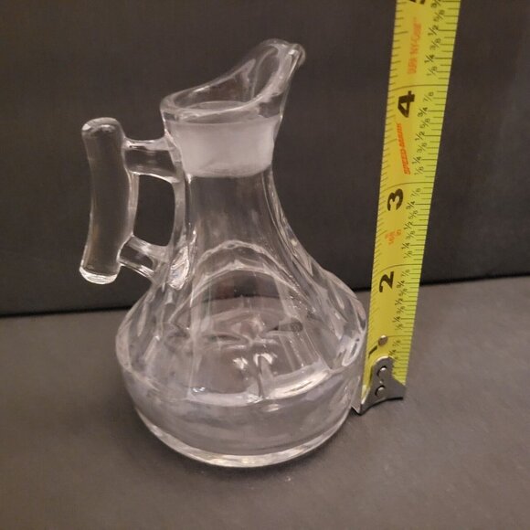 Vintage Clear Glass Cruet with no stopper small vinegar pitcher Hand Blown - Picture 3 of 4